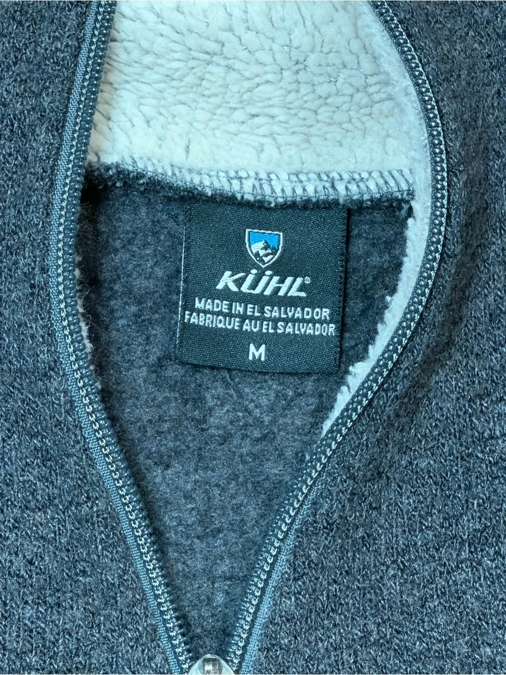 Kuhl Men’s Charcoal Gray Alfpaca 1/4 Zip Mock Neck Pullover Outdoor Size Medium